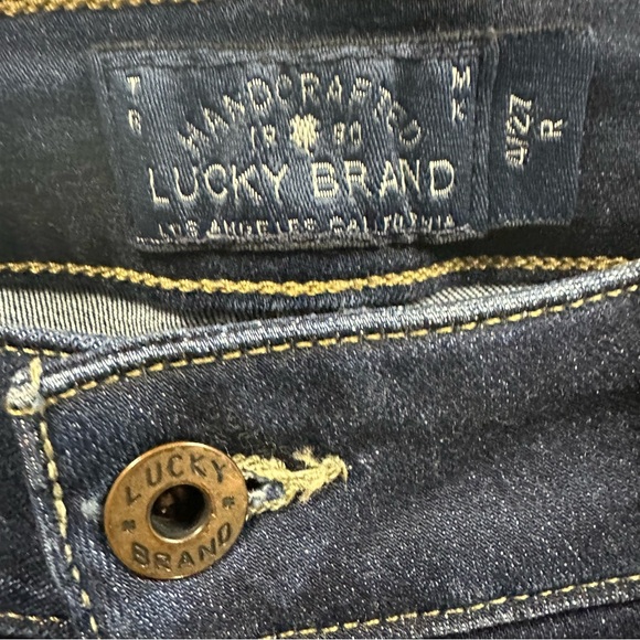 Lucky Brand Lolita Orta Boot Cut Denim Dark Wash Blue Jeans Womens 27 Waist sz 4 - Picture 9 of 14